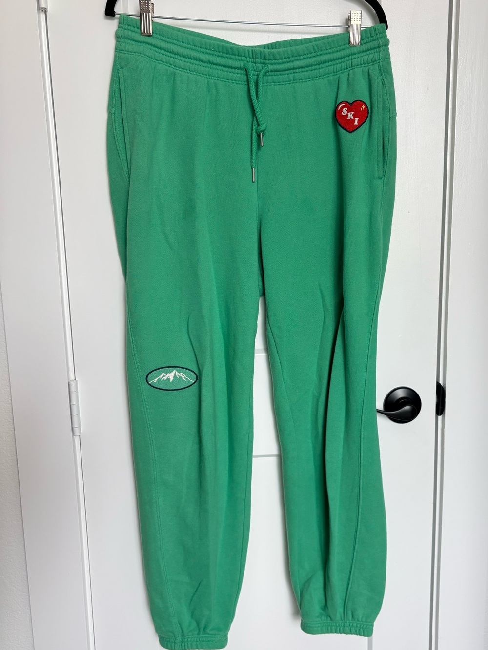 Aerie Green Jogger Sweatpants with Patch Details Medium